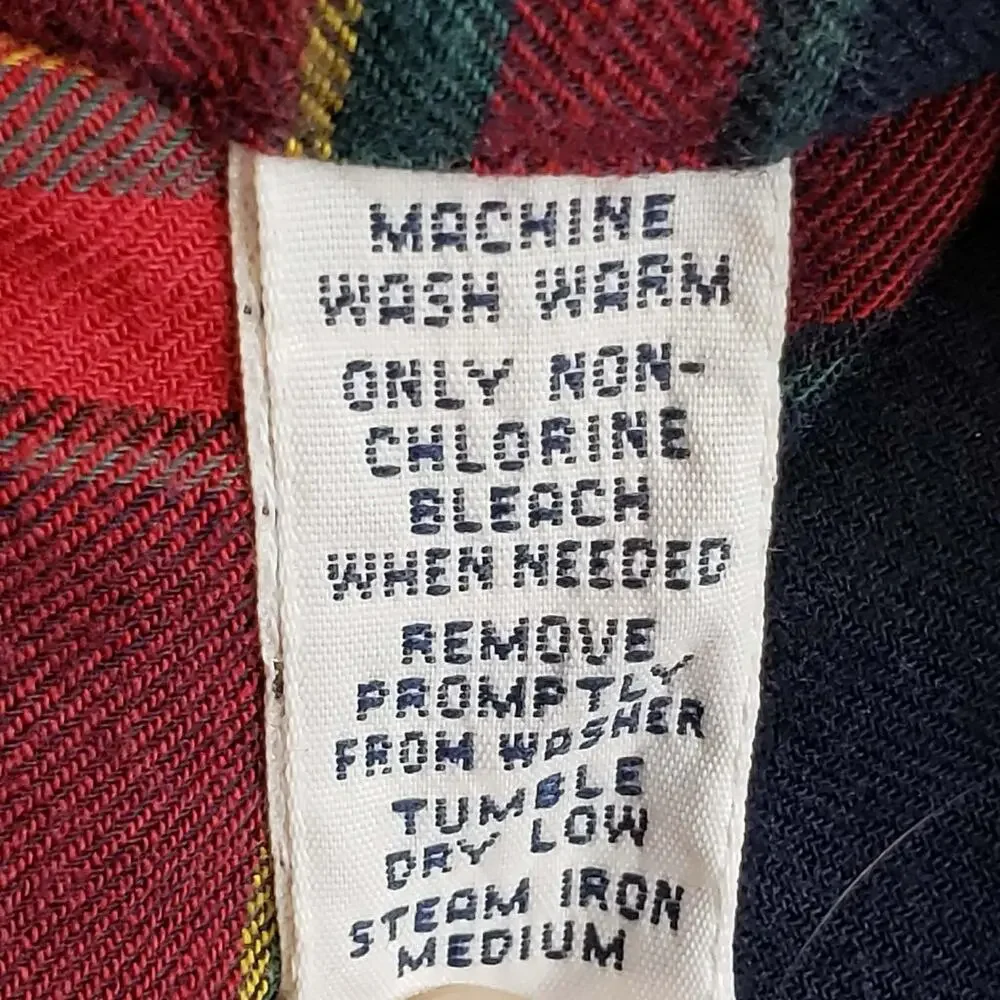Polo Ralph Lauren Oxford Shirt Mens Medium M LS Button Down Red Plaid Blue